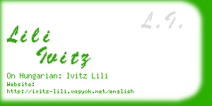 lili ivitz business card